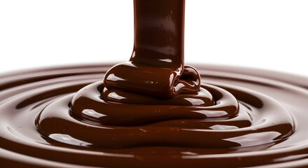 Indulge in the rich, decadent swirl of melting dark chocolate, a luxurious treat for your senses, perfect for desserts and chocolate lovers everywhere.