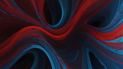 Smooth red and blue flowing silk waves create an abstract, soft fabric design