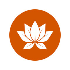 Lotus circle icon isolated on transparent background