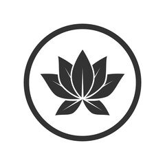Lotus circle icon isolated on transparent background