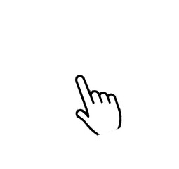 Obraz premium Hand Cursor: A Simple Black and White Vector Illustration of a Clicking Hand