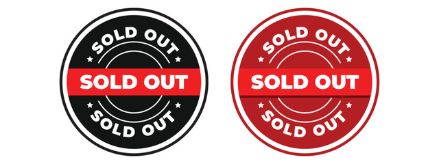 Sold Out Label and Stamp Vector Set