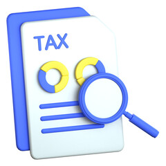 Tax document 3d icon colorful design