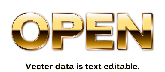 GOLD文字_OPEN_ベクターデータは打ち換え可能_アピアランス編集可能