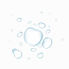 realistic rain drops on white