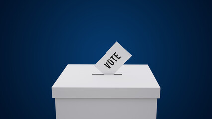 Voting Ballot Box on Blue Background &ndash; Symbol of Democracy, Election Participation, and Civic Responsibility