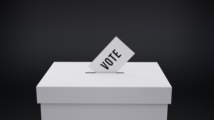 Minimalist Voting Ballot Box with Dark Background – Concept of Elections, Civic Participation, and Democratic Rights
