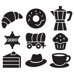 Flat Food And Coffee Icon vector
