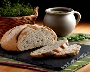 Baking fresh bread home kitchen food photography cozy atmosphere close-up culinary delight