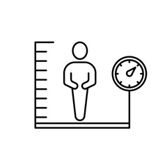 Vector illustration of height measuring icon