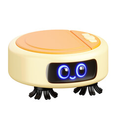 3D Rendering of Cute Robot Vacuum Cleaner