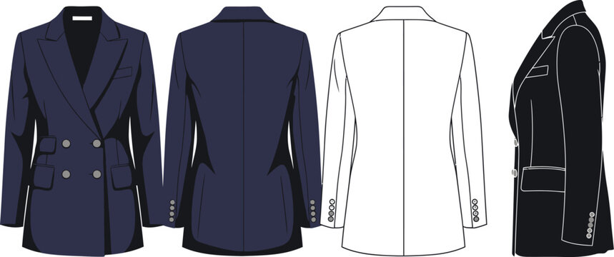 Shop women's double breasted blazer fashion tailored fit jacket elegant outerwear style