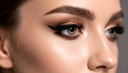 Womans Eye Makeup Closeup.
