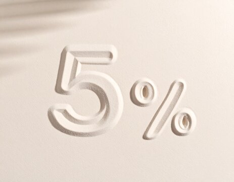 Natural Sand Number 5 Minimal Typography for Vacation or Sale Concept
