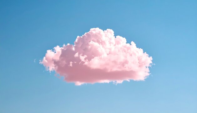 Pink cloud in a pastel blue sky