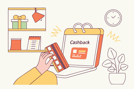 Utilizing cashback rewards while shopping online during a cozy afternoon at home with a stylish interior setup