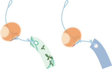 Obraz premium 主線なしで涼しげな風鈴イラスト
