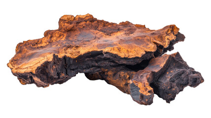 Title: Chaga Mushroom Healthy Vitality Natural Lonotus Obliquus Isolated White Background