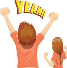 Happy Celebration - Boy and girl celebration - Vector illustration