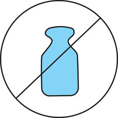 No Dairy Product Icon – Flat Vector Symbol of Milk-Free or Lactose-Free Sign for Vegan, Allergy, and Food Packaging Labels