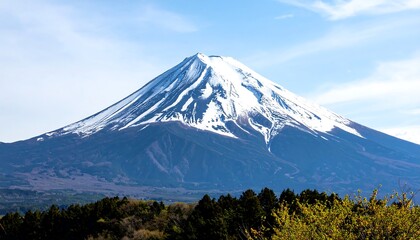 Snowy mountain peak, vibrant sky