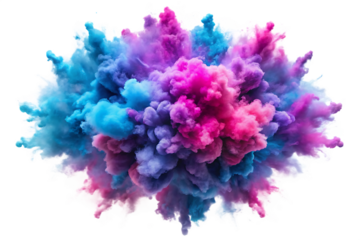 abstract 3d illustration of explosion smoke isolated on white background PNG, AI GENERATED