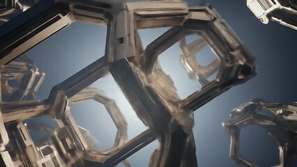 Abstract metallic structure against a blue sky - Powered by Adobe
