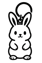 Obraz premium Adorable Cartoon Rabbit Keychain for Animal Lovers and Easter