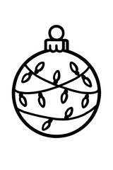 Fototapeta premium Festive Christmas Ornament Ball Wrapped with Twinkling Lights