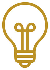 Minimalist Golden Lightbulb Symbol for Bright Ideas and Innovative Solutions