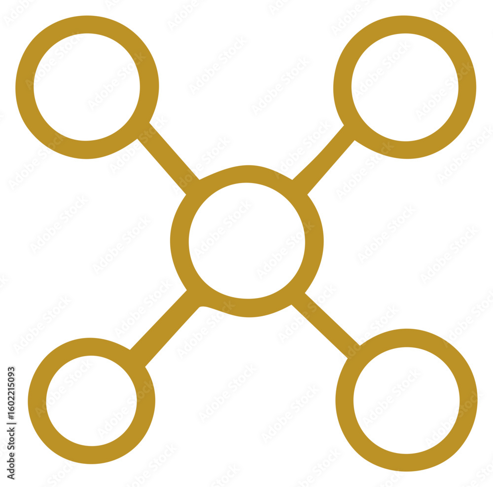 Poster elegant gold network diagram connecting multiple points data structure symbol
