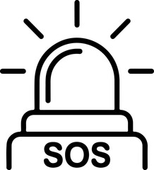 Emergency sos signal light beacon with flashing beams and text sos