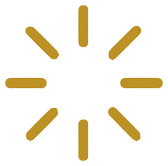 Dynamic golden loading icon or sunburst symbol for digital progress and innovation