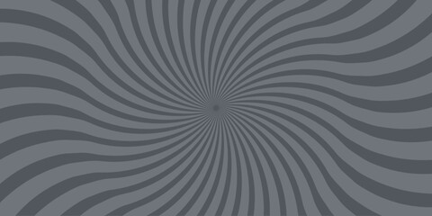 Gray sunburst swirl design illustrating energy and motion suitable for graphic design projects with a focus on retro or vintage aesthetic