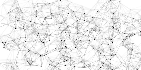 Obraz premium Abstract network design featuring connected dots and lines depicting data structures and scientific information representing digital connectivity