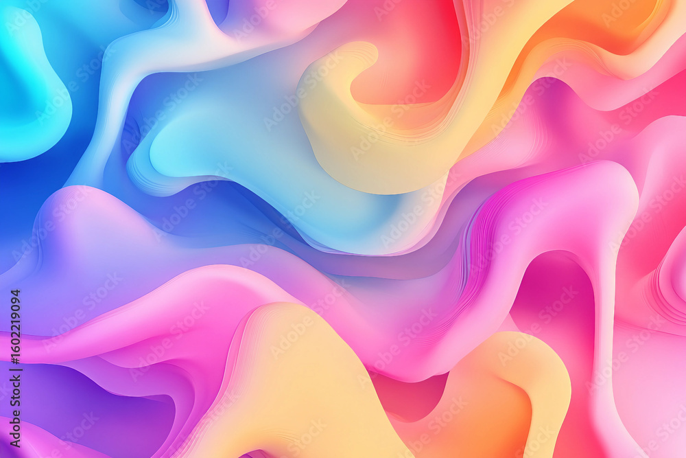 Poster Generated with ai 3d render abstract fantasy background colorful design