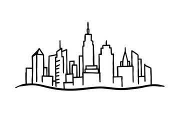 Fototapeta premium Hand Drawn City Skyline