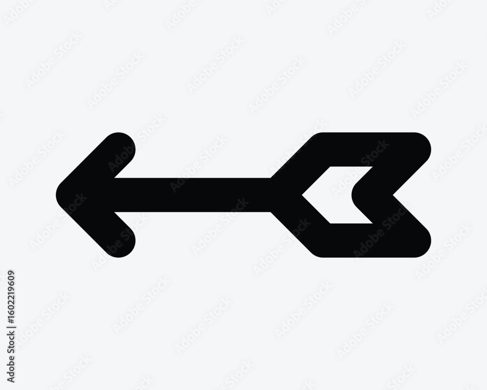 Aufkleber archer line arrow pointing left side archery aim shoot direction next pointer point aim target sign 