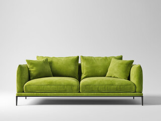 Fototapeta premium Modern Olive Green Sofa Mockup for Stylish Interior Design