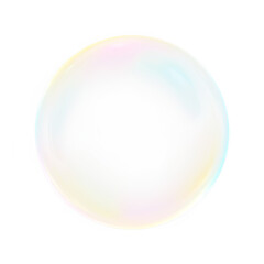 Bubble, white, colourful, isolated, soap sphere PNG with soft rainbow effect. This transparent PNG Overlay adds a glossy floating glow to delicate designs and ethereal light scenes