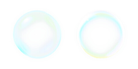 Bubble, white, colourful, isolated, soap sphere PNG. A transparent rainbow PNG Overlay for clean design, soft surface highlights, dreamy light, or purity-based visuals.