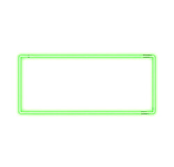 Bright Green Neon Rectangular Border for Banner or Mockup Design Isolated on white background