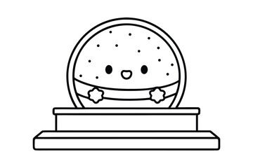 Cute Snow Globe On Wooden Shelf