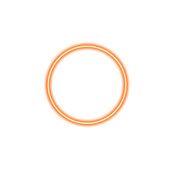Glowing Orange Neon Ring Border for Futuristic UI and Web Elements on transparent background PNG