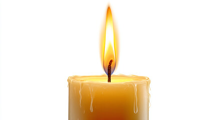 Flickering Candle Flame in Still Air Illuminating the Surroundings