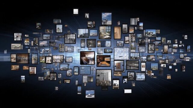 Multimedia Collection: A comprehensive assortment of diverse multimedia elements, displayed on a dark canvas to create an evocative backdrop for your creative projects. 