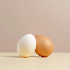 Eggs Leaning Against Each Other in Soft Minimalist Setting