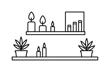 Candles And Plants Shelf