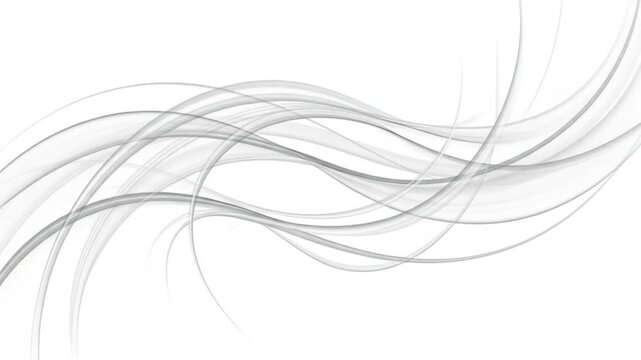 Abstract flowing gray lines on white background. Modern graphic design. Futuristic element.