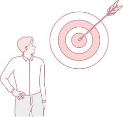 A person intently gazing at a bullseye target, representing the essence of focus and successful goal achievement
